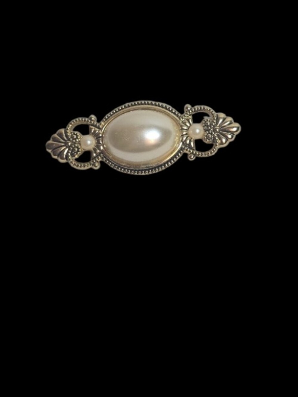 Vintage Pearl-Accent Gold-Tone Brooch